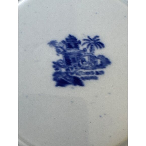 Vintage W Adams & Sons England Kyber 9 inch Flow Blue Dinner Plate - Picture 4 of 15